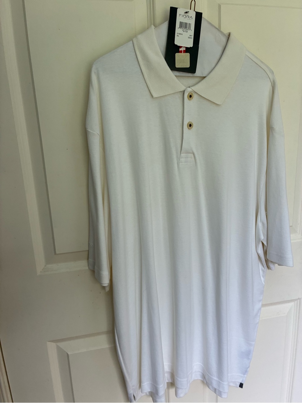 John Ashford White Short-Sleeve Polo with Button Placket